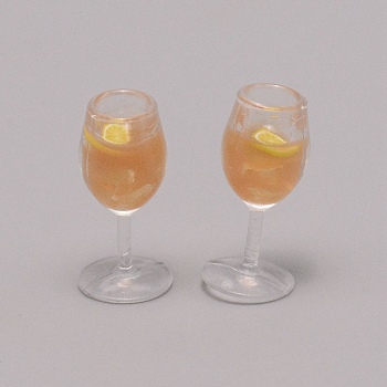 Resin Miniature Mini Dollhouse Goblet Simulation Food, for Dollhouse Props Decoration Accessories, Camel, 29.5x14mm