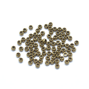 Brass Spacer Beads, Flat Round, Raw(Unplated), 2.5mm, Hole: 1.4mm