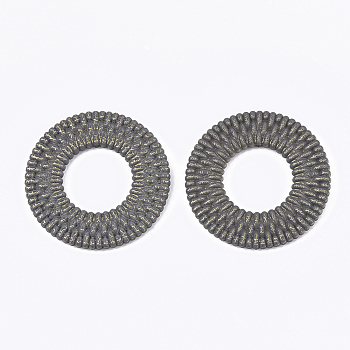 Acrylic Pendants, Imitation Woven Rattan Pattern, Donut, Slate Gray, 47x4.5mm, Hole: 1.8mm