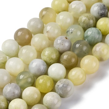 Natural New Jade Beads Strands, Round, 10mm, Hole: 1.2mm, about 38pcs/strand, 15.20''(38.6cm)