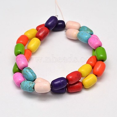 Dyed Barrel Synthetic Turquoise Beads Strands(G-M142-04)-2