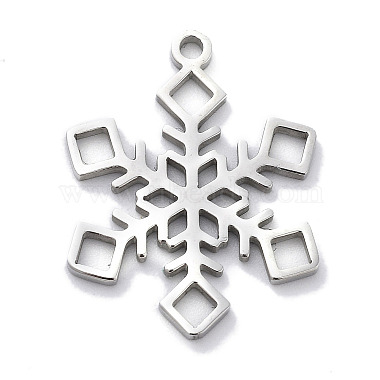 Stainless Steel Color Snowflake 304 Stainless Steel Pendants