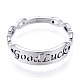 Non-Tarnish 304 Stainless Steel Word Good Luck Adjustable Ring for Women(RJEW-T027-13P)-3