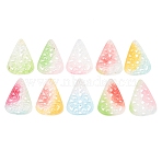 Dyed Natural Quartz Carved Pendants, Hollow Triangle Charms, Mixed Color, 34.5~35x25x2~3.5mm, Hole: 1.2mm(GG-CBA0022-03)