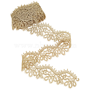 ARRICRAFT 5 Yards Hollow Flower Polyester Ribbon, Garment Accessory, Olive, 2 inch(51mm)(OCOR-AR0001-44)