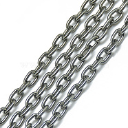 Unwelded Aluminum Cable Chains, Gunmetal, 4.6x3.1x0.8mm(X-CHA-S001-002A)