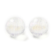 Transparent Acrylic Beads, with Glitter, Faceted, Round, Colorful, 8mm, Hole: 1.7mm, about 1670pcs/500g(OACR-C016-25)