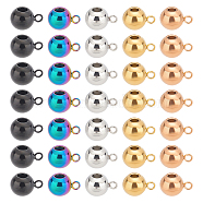 40Pcs 5 Colors Ion Plating(IP) 304 Stainless Steel Tube Bails, Loop Bails, Rondelle Bail Beads, Mixed Color, 11x6.5x8mm, Hole: 3mm, 8Pcs/color(STAS-UN0049-13)