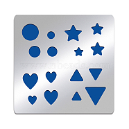Stainless Steel Cutting Dies Stencils, for DIY Scrapbooking/Photo Album, Decorative Embossing DIY Paper Card, Matte Style, Stainless Steel Color, Heart & Round & Star & Triangle, Geometric Pattern, 15.6x15.6cm(DIY-WH0279-066)