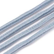 Elastic Cord, with Nylon Outside and Rubber Inside, Light Steel Blue, 4x3.5mm, about 100yard/bundle(300 feet/bundle)(EC-S003-04D)