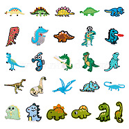 Crafans 26Pcs 26 Style Computerized Embroidery Cloth Iron on/Sew on Patches, Costume Accessories, Appliques, Dinosaur & Sea Horse, Mixed Color, 30~93.5x25~95x1.5~2mm, 1pc/style(DIY-CF0001-07)