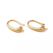Rack Plating Brass Earring Hooks, Ear Wire for Half Drilled Beads, Long-Lasting Plated, Real 18K Gold Plated, 20 Gauge, 19x3mm, Pin: 0.8mm(KK-G480-09G)