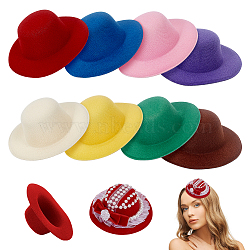 8Pcs 8 Colors EVA Cloth Round Fascinator Hat Base for Millinery, Mixed Color, 102mm, Inner Diameter: 54.5mm, 1pc/color(AJEW-NB0005-58)
