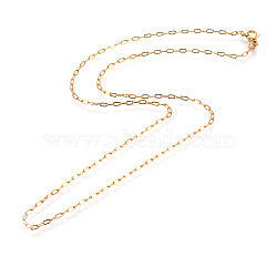 304 Stainless Steel Cable Chains Necklaces, with Lobster Claw Clasps, Golden, 19.69 inch(50cm), 1.8x0.4mm, link: 3.5x1.7x0.4mm(MAK-L015-37B)