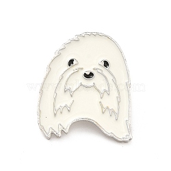 Dog Enamel Pin with Brass Butterfly Clutches, Alloy Badge for Backpack Clothing, Maltese Dog, 25x22x10mm, Pin: 1.1mm(JEWB-A006-04G)