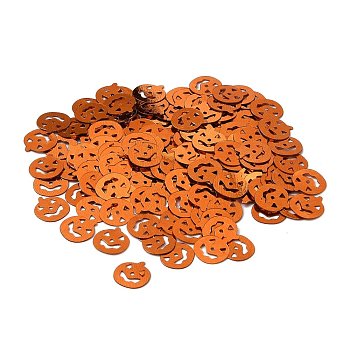 Plastic Table Scatter Confetti, for Halloween Party Decorations, Pumpkin, Dark Orange, 11.5x11.2x0.3mm, about 720pcs/bag