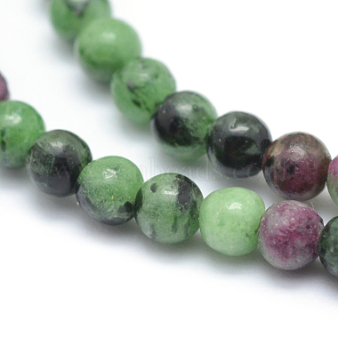 Natural Ruby in Zoisite Round Beads Strands(G-P331-02-4mm)-3