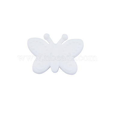 White Butterfly Silicone Beads