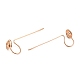 Brass Clip-on Earring Converters Findings(KK-D060-05RG)-2