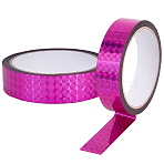 50M Laser Shining Bopp Plastic Scrapbook Decorative Adhesive Tapes, Laser Glitter Masking Decor Tape, Magenta, 20mm, about 54.68 Yards(50m)/Roll(AJEW-WH20002-57A-02)
