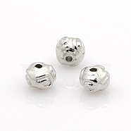 Tibetan Style Metal Alloy Rondelle Spacer Beads, Platinum, 5.5x4mm, Hole: 1mm(PALLOY-O029-01P)