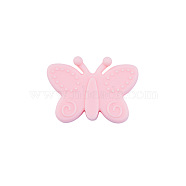 Food Grade Eco-Friendly Silicone Focal Beads, Chewing Beads For Teethers, DIY Nursing Necklaces Making, Butterfly, Pink, 22x30x10mm, Hole: 3mm(FIND-PW0005-06H)