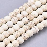 Synthetic Magnesite Beads Strands, Round, 4mm, Hole: 1mm, about 90pcs/strand(TURQ-S192-4mm-1)