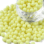 Plastic Water Soluble Fuse Beads, for Kids Crafts, DIY PE Melty Beads, Round, Honeydew, 5mm(DIY-N002-017N)