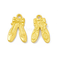 Rack Plating Alloy Pendants, Cadmium Free & Lead Free & Nickle Free, Ballet Shoes Charms, Matte Gold Color, 20.5x12x1.5mm, Hole: 1.8mm(FIND-G045-29MG)