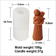 Mother's Day DIY Silicone Candle Molds, Pregnant with Child Resin Casting Molds, For UV Resin, Epoxy Resin Jewelry Making, White, 10.7x5.5cm(PW-WG14553-03)