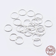 925 Sterling Silver Round Rings, Soldered Jump Rings, Closed Jump Rings, Silver, 18 Gauge, 9x1mm, Inner Diameter: 7mm, about 48pcs/10g(STER-F036-03S-1x9)