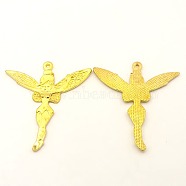 Tibetan Style Alloy Fairy Sprite Charms, Halloween, Characters Pendants in Fairy Tales, Lead Free and Cadmium Free, Golden, 51x46x2mm, hole: 1.5mm(K096S011)