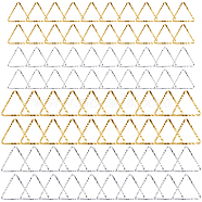 80Pcs 4 Styles Brass Linking Rings, Long-Lasting Plated, Cadmium Free & Lead Free, Triangle, Real 24K Gold & 925 Sterling Silver Plated, 8~11x9~12x1mm, Inner Diameter: 6~9.5x6~10mm, 20pcs/style(KK-BBC0010-66)