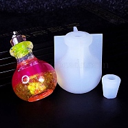 DIY Wishing Bottle Silicone Molds, Quicksand Molds, Resin Casting Molds, for UV Resin, Epoxy Resin Craft Making, Light Bulb, 5.2x4.35cm & 1.7x1.8mm, Hole: 8~23.5mm(X-DIY-M049-01F)