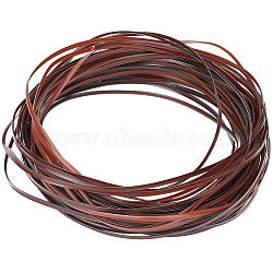 Plastic Imitation Cane Wire Cord, Flat, Coconut Brown, 5mm(WCOR-GF0001-02B)