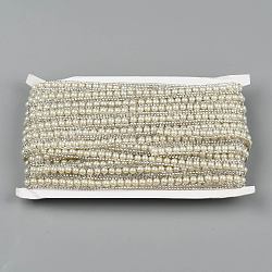 Two Rows Rhinestone Cup Chain((Hot Melt Adhesive On The Back), Hotfix Rhinestone, with ABS Plastic Imitation Pearl, Crystal, 10x3mm, about 20yard/card(DIY-WH0001-83)