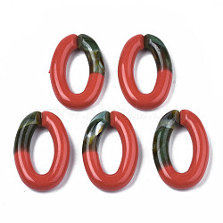 Two Tone Opaque Acrylic Linking Rings, Quick Link Connectors, for Jewelry Curb Chains Making, Oval Ring, Dark Slate Gray, 29.5x19.5x5mm, Inner Diameter: 18x8mm(OACR-S038-035E)