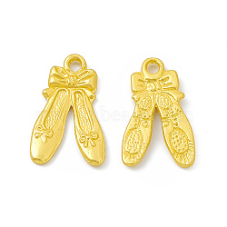 Rack Plating Alloy Pendants, Cadmium Free & Lead Free & Nickle Free, Ballet Shoes Charms, Matte Gold Color, 20.5x12x1.5mm, Hole: 1.8mm(FIND-G045-29MG)