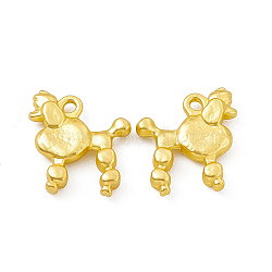 Rack Plating Alloy Pendants, Cadmium Free & Lead Free & Nickle Free, Poodle Dog Charms, Matte Gold Color, 15x14x3mm, Hole: 1.4mm(FIND-G045-34MG)