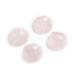 Natural Rose Quartz Cabochons, Half Round/Dome, Faceted, 7~8x3.5mm(G-F680-G07)