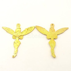 Tibetan Style Alloy Fairy Sprite Charms, Halloween, Characters Pendants in Fairy Tales, Lead Free and Cadmium Free, Golden, 51x46x2mm, hole: 1.5mm(K096S011)