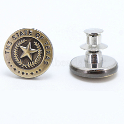 Alloy Button Pins for Jeans, Nautical Buttons, Garment Accessories, Round, Star, 17mm(PURS-PW0009-03O)