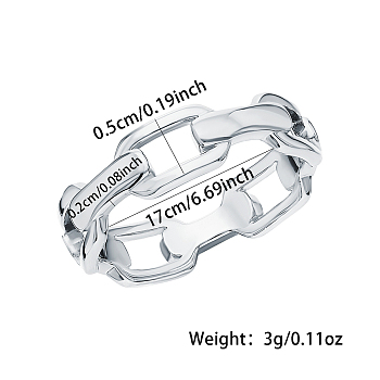 S925 Hollow Chain Ring Fashion Simple Unisex Work Ring