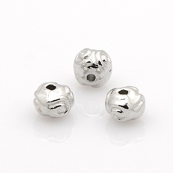 Tibetan Style Metal Alloy Rondelle Spacer Beads, Platinum, 5.5x4mm, Hole: 1mm