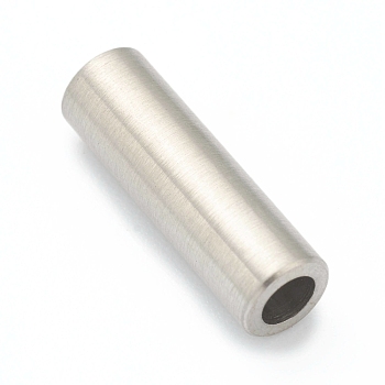 304 Stainless Steel Magnetic Clasps with Glue-in Ends, Column, Stainless Steel Color, Hole: 3mm, 16mm