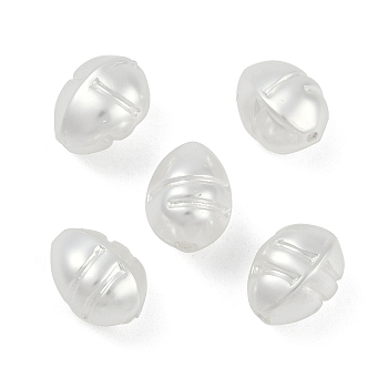 Glass Profiled Pearl Beads, Pearlized, Oval, White, 14x10.5~11x10.5~11mm, Hole: 1~1.2mm