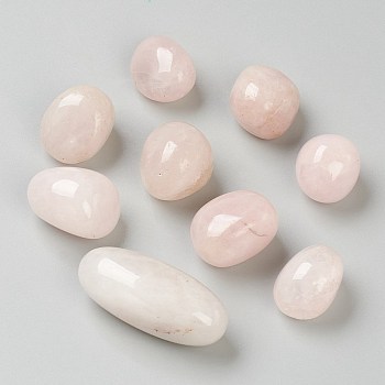 Natural Rose Quartz Beads, Healing Stones, for Energy Balancing Meditation Therapy, No Hole/Undrilled, Tumbled Stone, Vase Filler Gems, Oval, 18~41x16~17x16~17mm