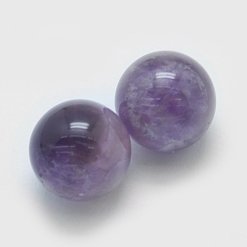 Natural Amethyst Half Drilled Beads, Round, 10mm, Hole: 1mm