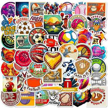 50Pcs Sport Ball PP Waterproof Sticker Labels(PW-WG71457-01)-2