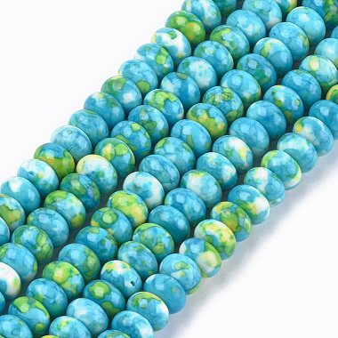 8mm MediumTurquoise Rondelle Synthetic Turquoise Beads